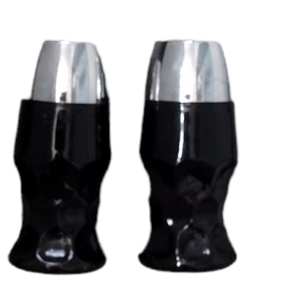 Georgian Vintage Salt And Pepper Shakers Dark Ruby With Silver Tops - Picture 5 of 6